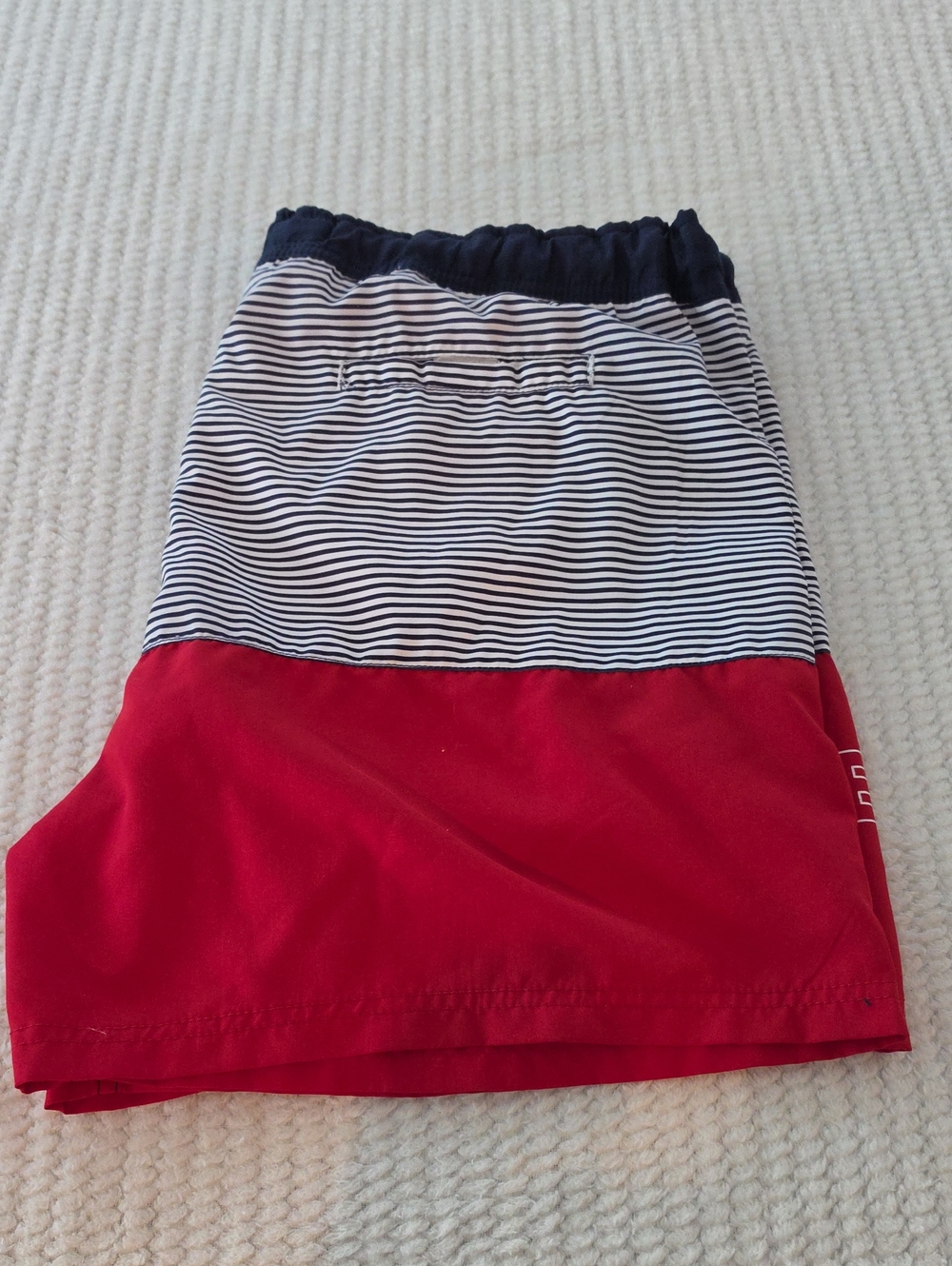 Diverse Nautical Club  Red and Navy Striped Swim Shorts